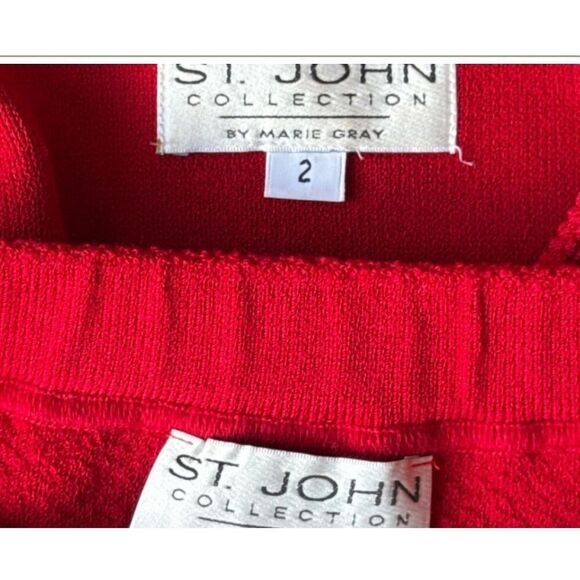 St. John Collection Textured Knit Jacket and Skirt Set.  *note - Picture 11 of 13